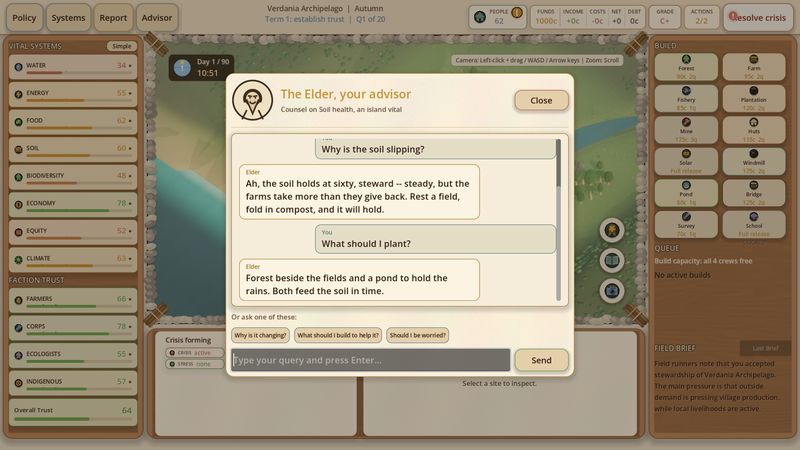 The Elder advisor chat overlay.